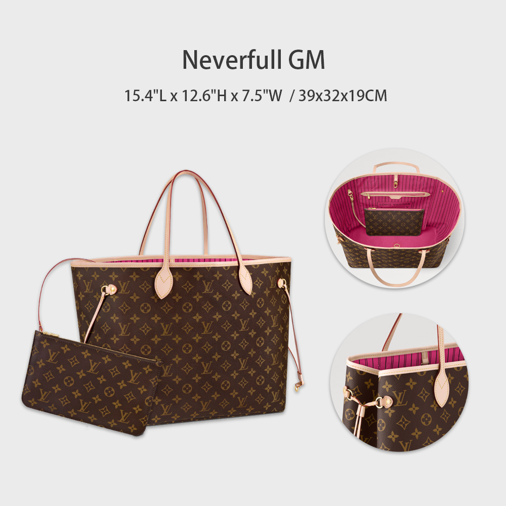 LV Neverfull Women's Tote Bag GM&MM&PM